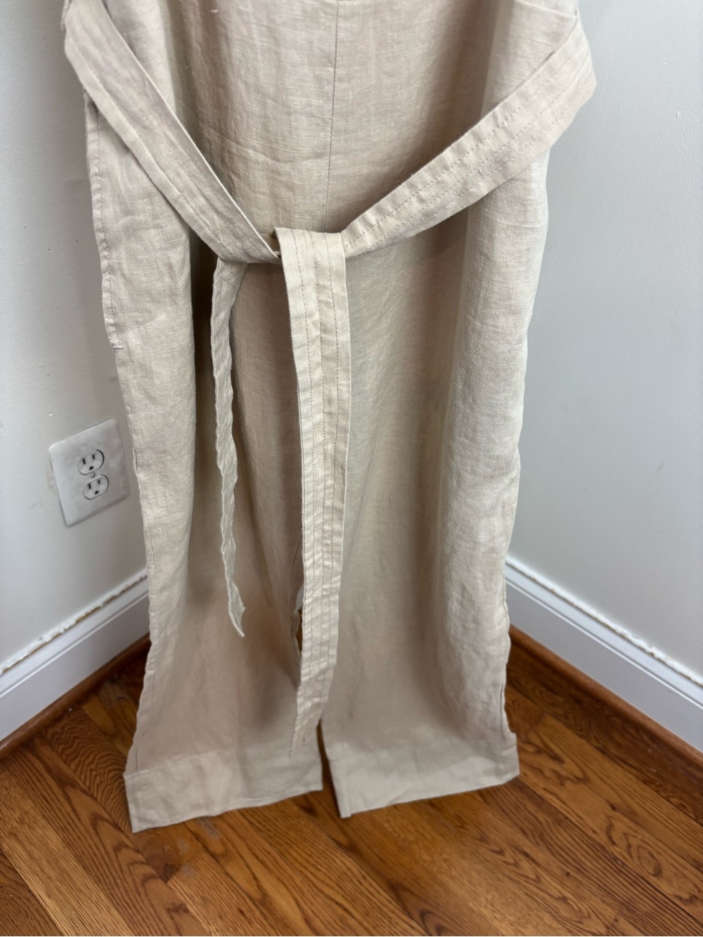 Quince 100% European Linen Square Neck Jumpsuit In Driftwood Size Small NWT - Picture 12 of 14